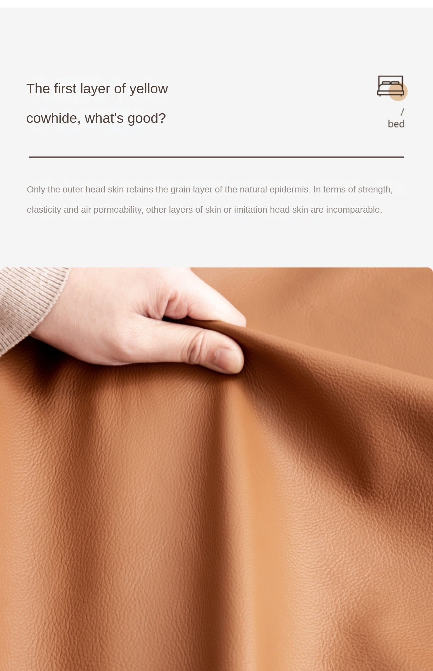 Cow leather bed