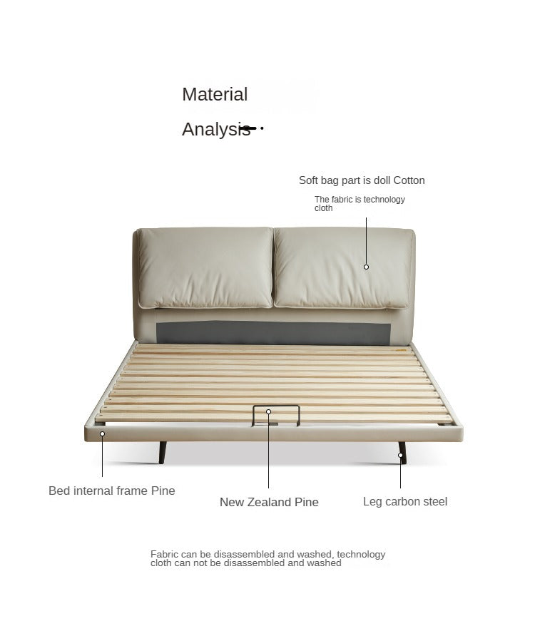 Suspension Technology Fabric Bed,Leather Bed with Light