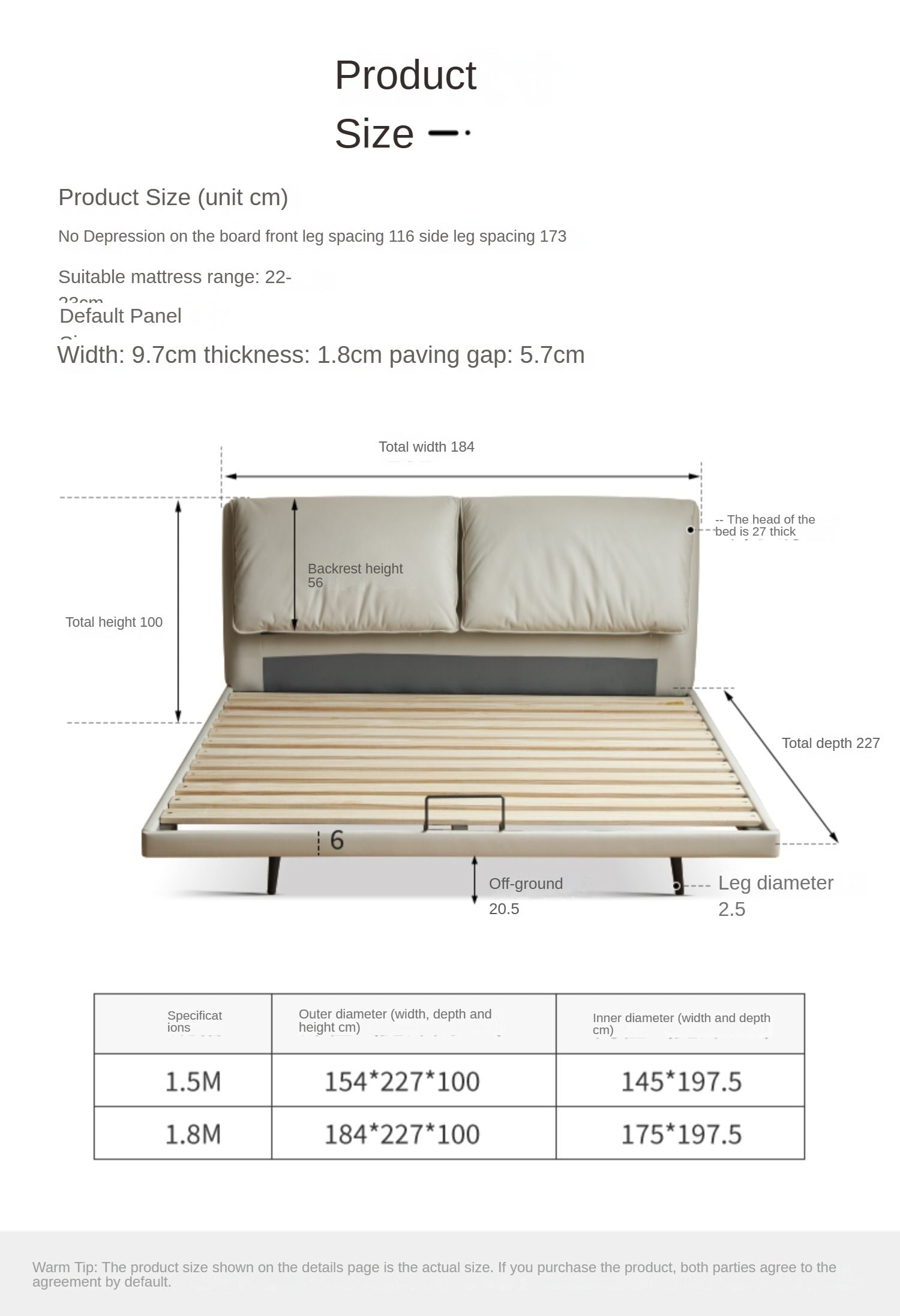 Suspension Technology Fabric Bed,Leather Bed with Light