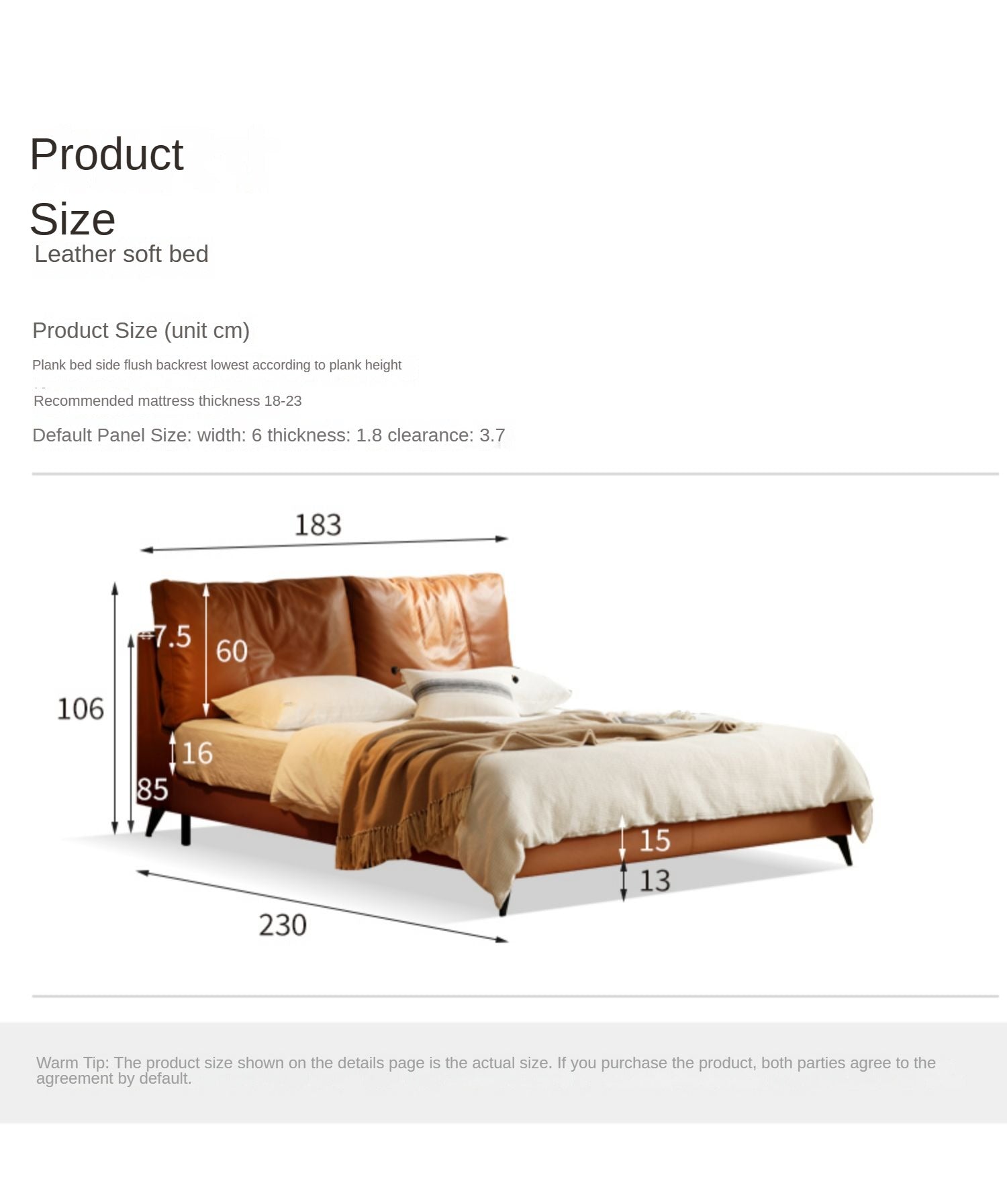 American Cow Leather First Layer Bed