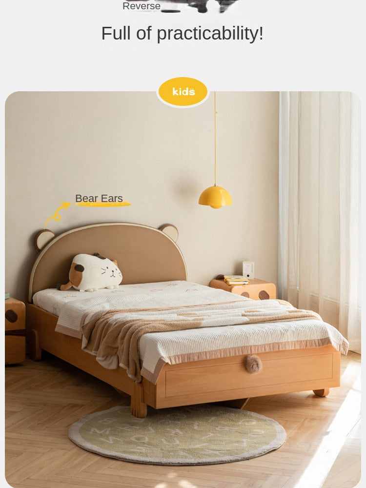 Beech, Oak solid wood Bear Box Bed<