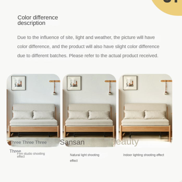 Beech Solid Wood Sofa Bed, Sleeper Sofa.