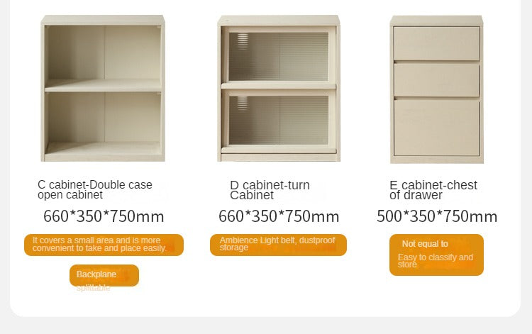 Oak Solid Wood Cream Style Modern Bookcase