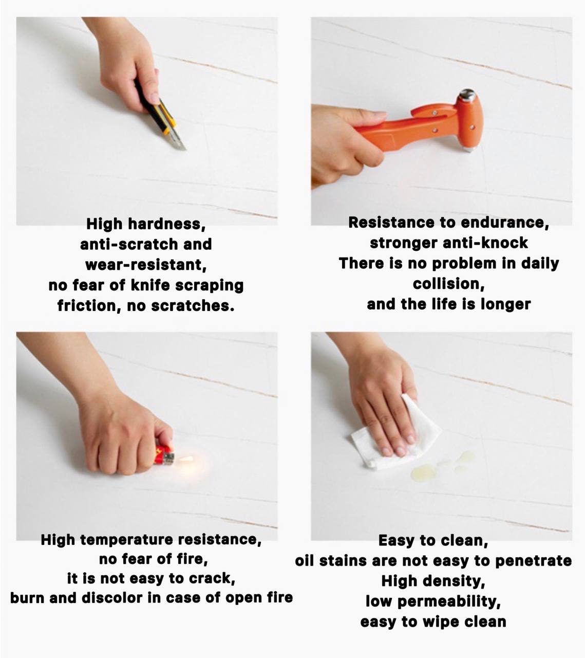 Solid Rubberwood Suspended Dining Table With Slate Top