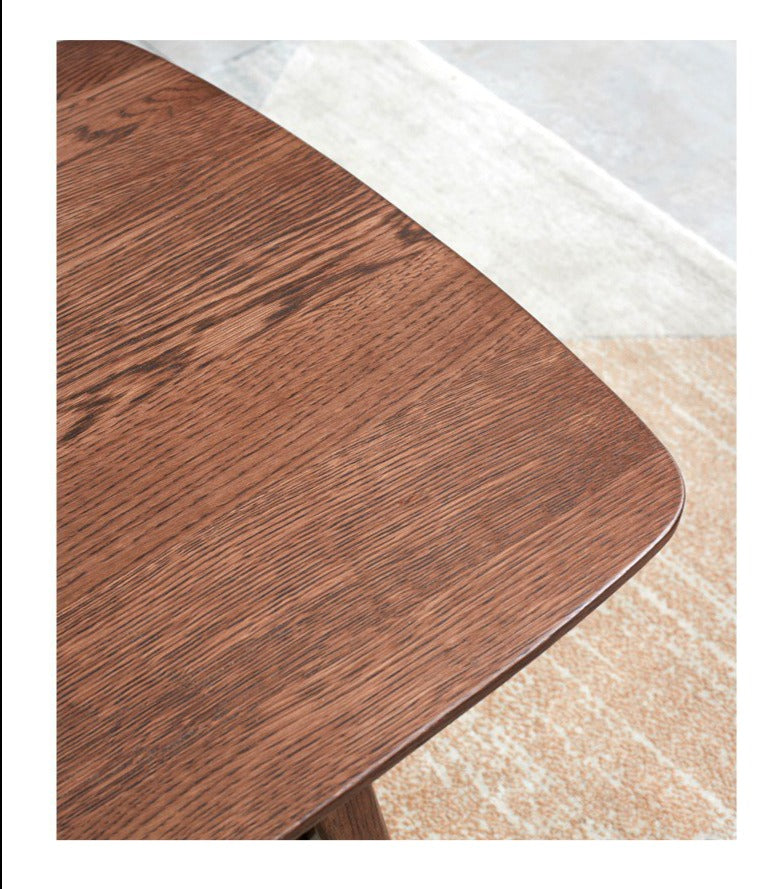 Solid Rubberwood, Beech, Oak Solid Wood Walnut Color Double-Layer Coffee Table