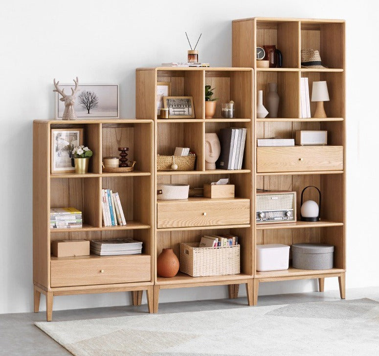 Oak Solid Wood Bookcase Bookshelf