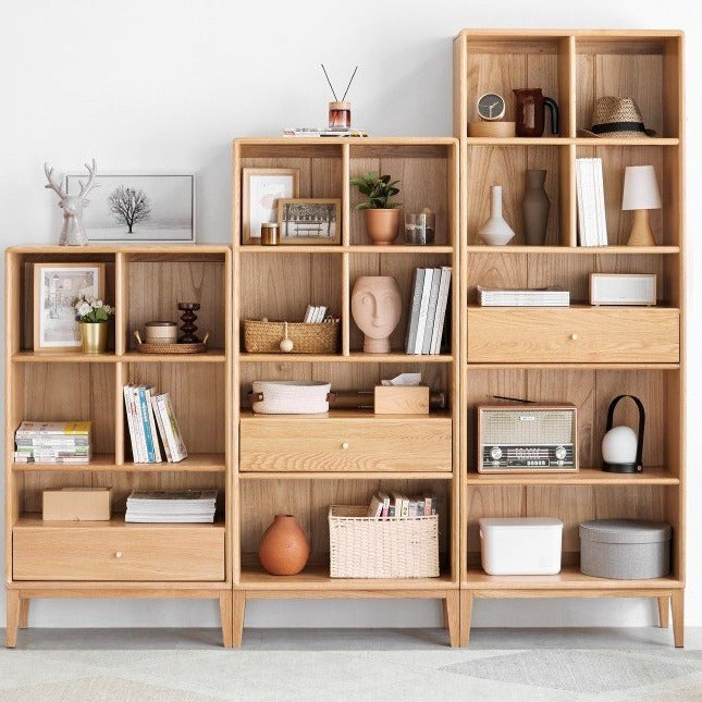 Oak Solid Wood Bookcase Bookshelf