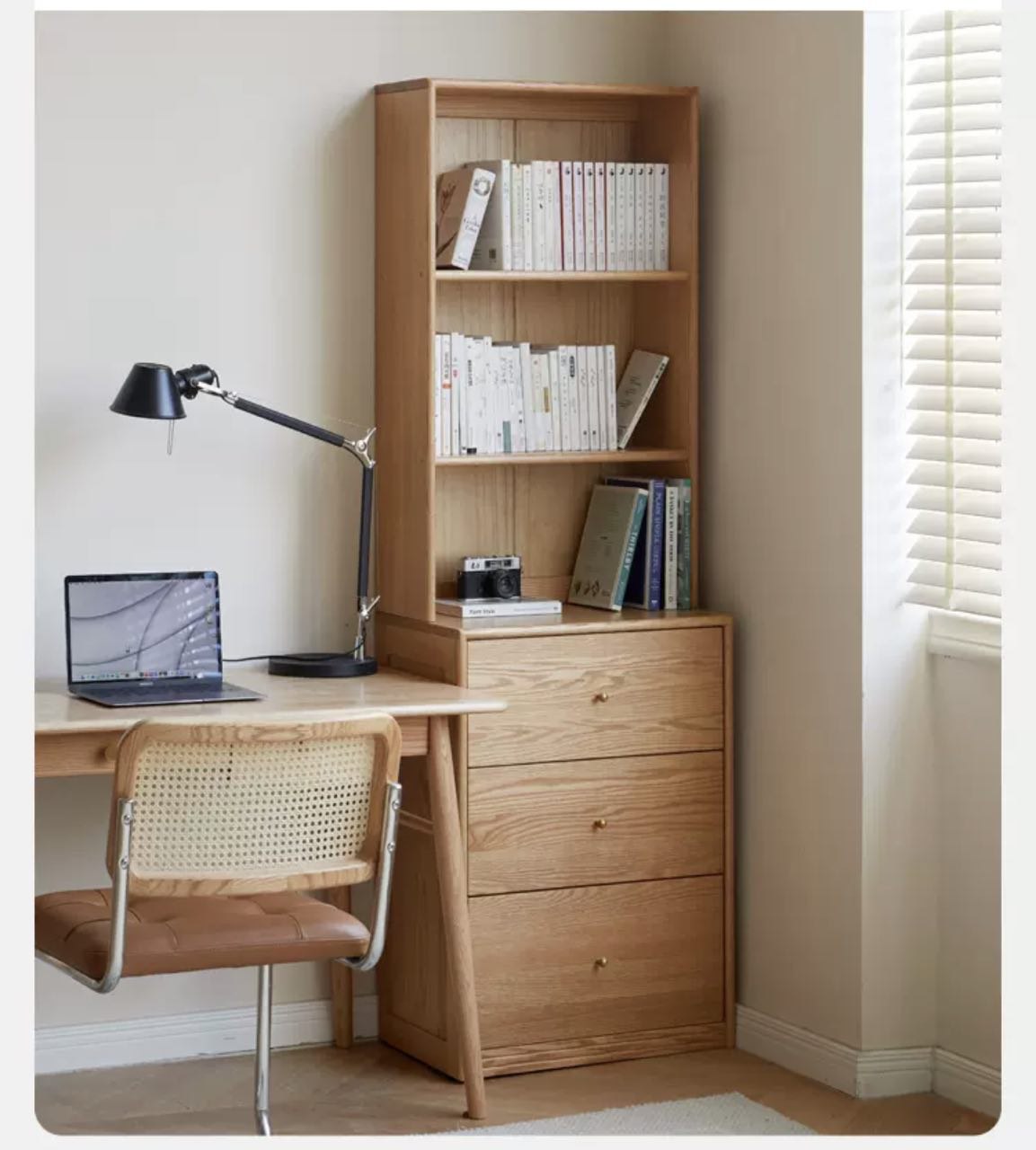 Floor-to-ceiling combination bookshelf, glass bookcase Oak"