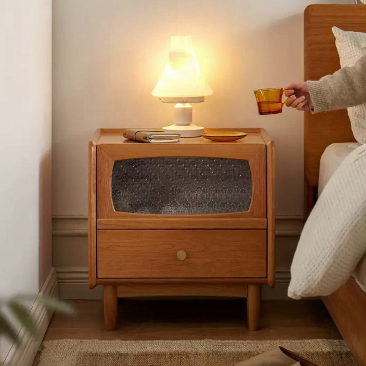 Cherry solid wood Nightstand.
