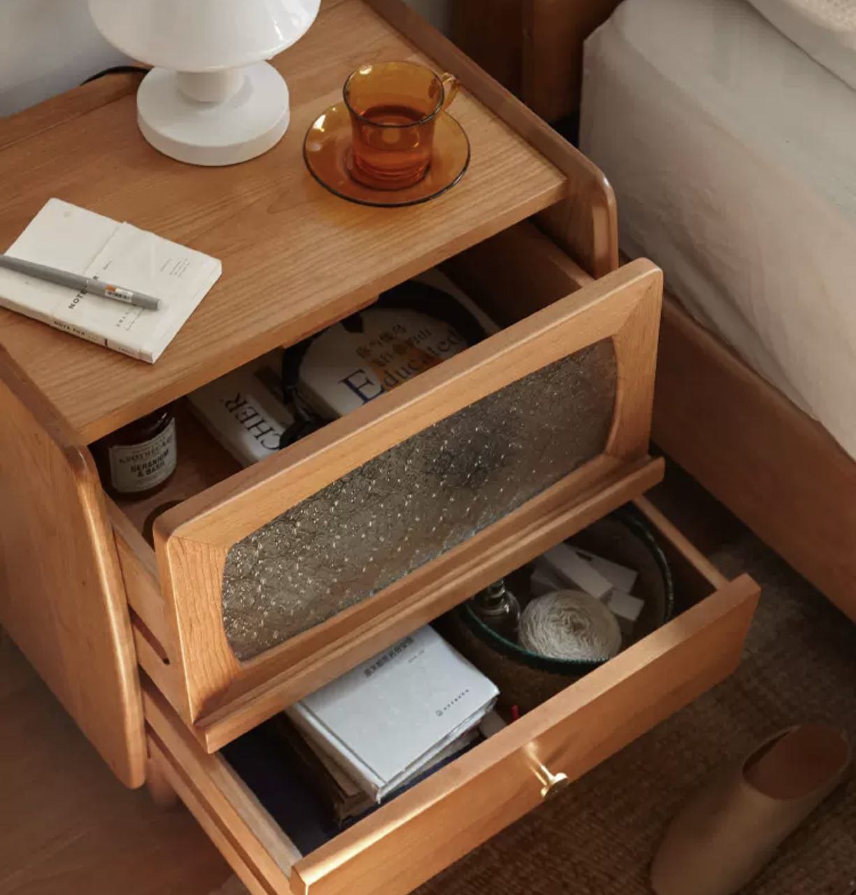 Cherry solid wood Nightstand.