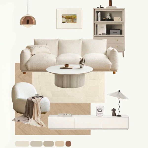 Velvet Wabi-sabi Style Sofa.