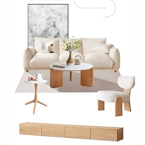 Velvet Wabi-sabi Style Sofa.