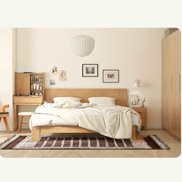 Oak, Rubberwood Solid Wood Bed - SPECIAL PRICE
