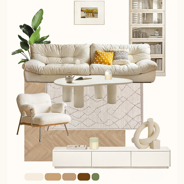 Fabric Italian Style Cloud Sofa With Russian Birch Wood Frame