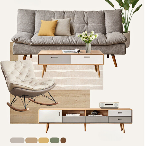 Fabric Modern Sleeper Folding Sofa.