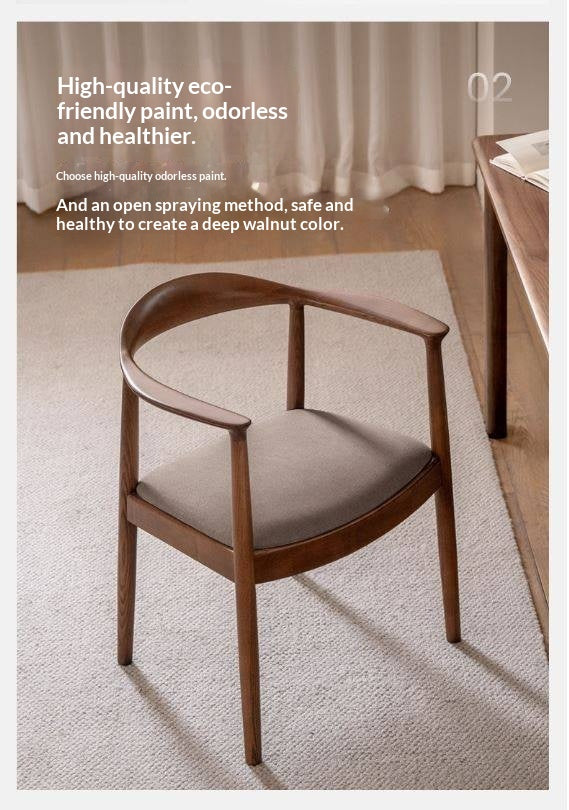 Ash Solid Wood Nordic Style Presidential Chair