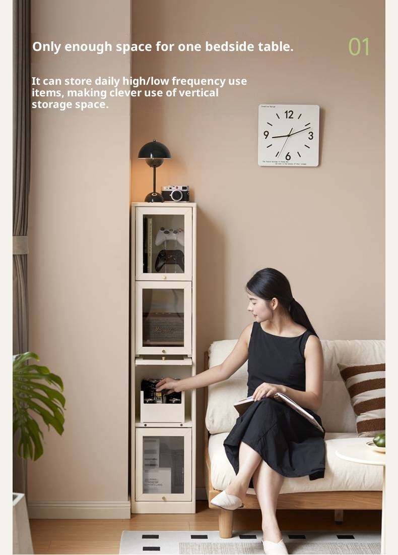 Solid Rubberwood Cream-Style Bookcase