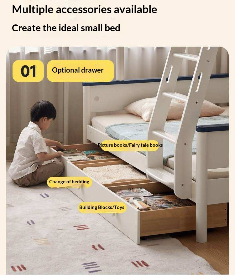 Rubberwood Solid Wood Spaceship-Themed Bunk Bed with Porthole Window