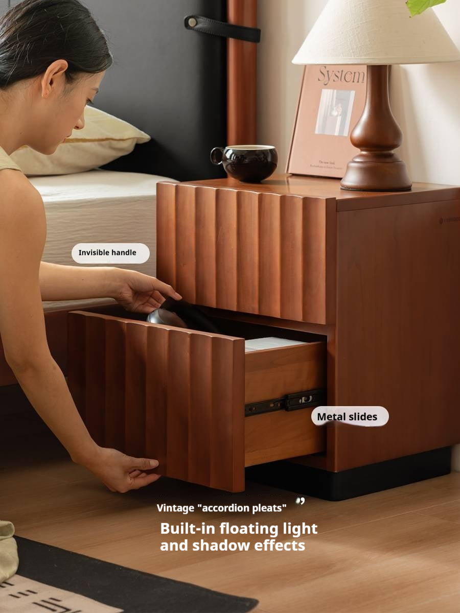 Poplar, Black Walnut Solid Wood Antique Style Nightstand