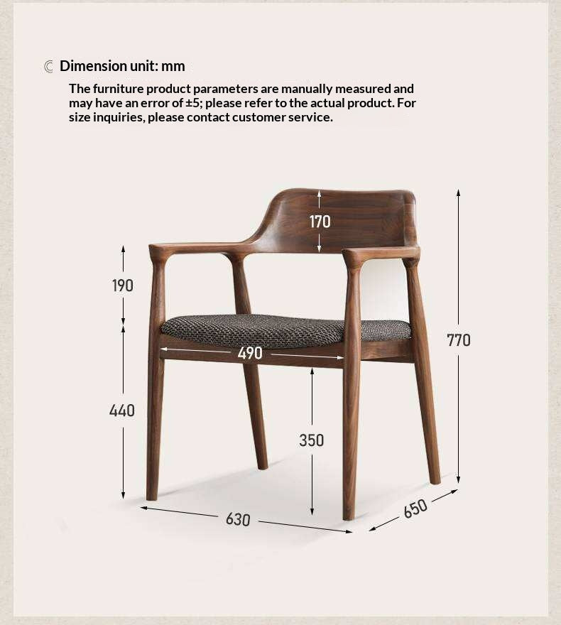 Ash Solid Wood Makeup Chair Dining Chair