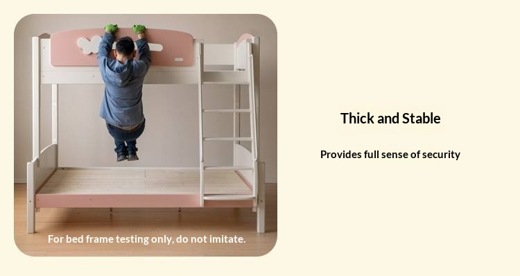 Rubberwood Solid Wood Children's Princess Storage Bunk Bed