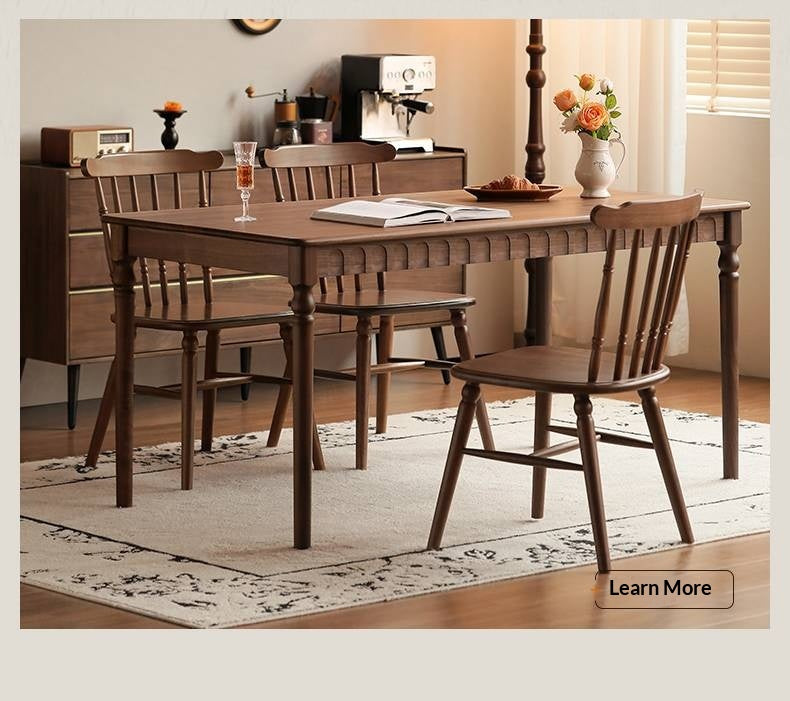 Black Walnut Solid Wood American Retro Style Dining Table