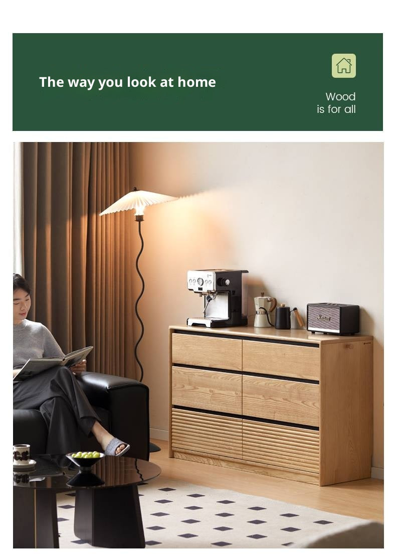 Ash Solid Wood Modern Minimalist Chest Of Drawers