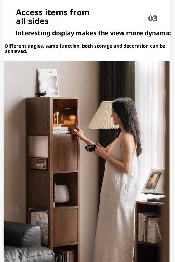 Black Walnut, Oak Solid Wood Bookshelf