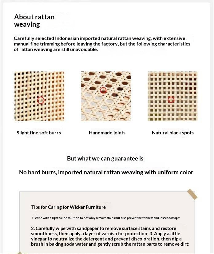 Oak Solid Wood Rattan TV Cabinet