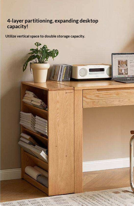 Oak Solid Wood Small Book Rack Against The Wall