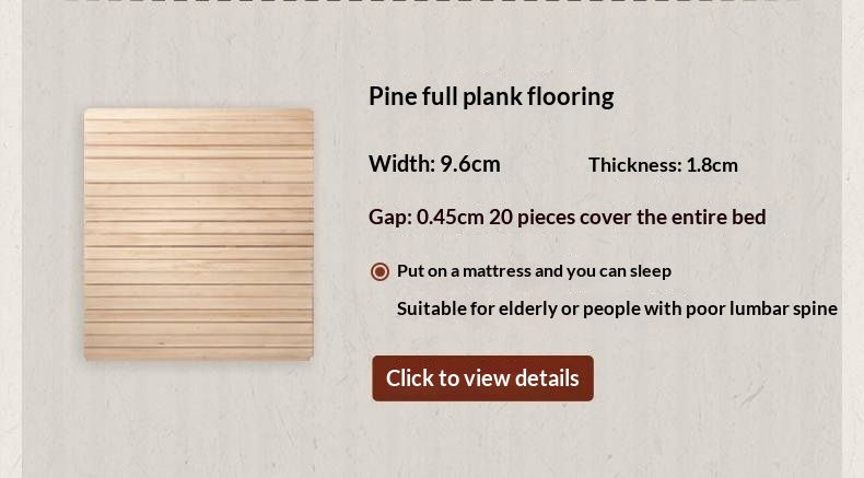 Cherry Solid Wood Fabric Upholstered Bed