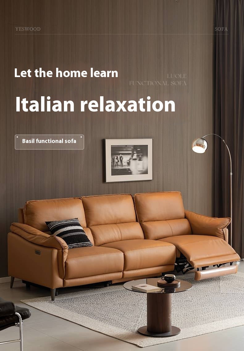 Genuine Leather Italian Style Zero-Wall Electric Recliner Sofa