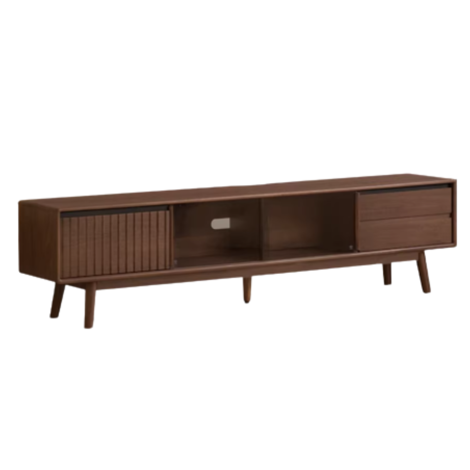 Golden Rosewood, Black Walnut Solid Wood Italian Light Luxury Sliding Door TV Cabinet