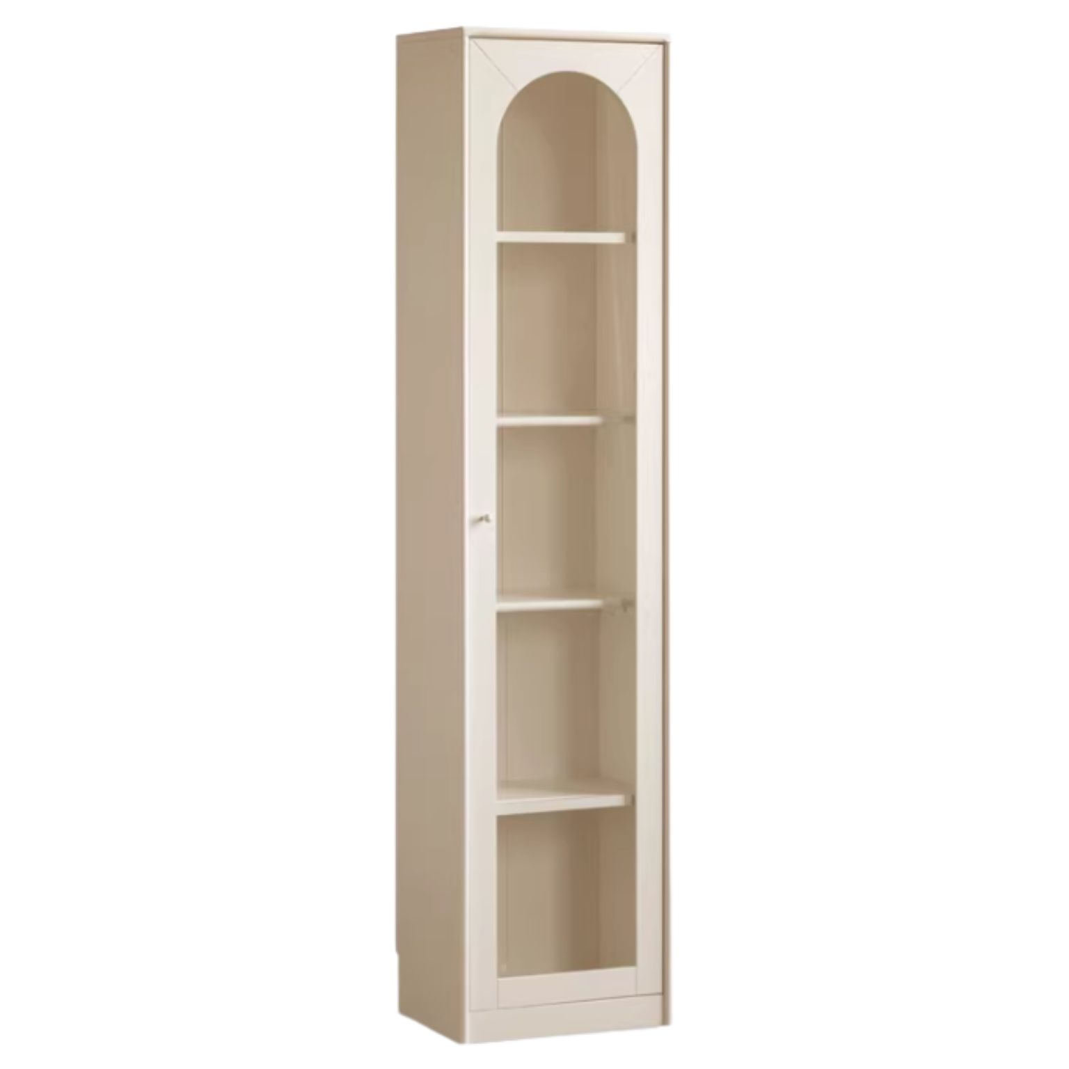 Poplar Solid Wood Bookcase White With Glass Door French Cream Style