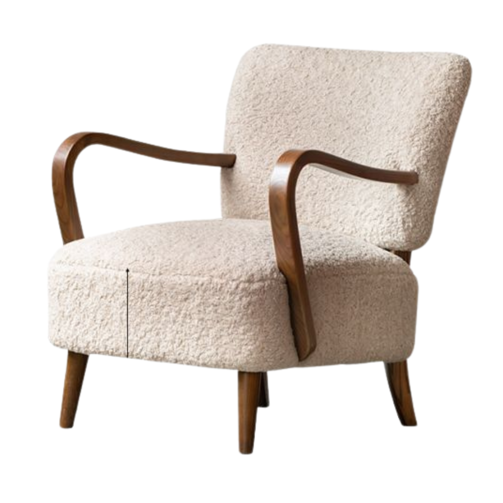 Ash Solid Wood French Retro Teddy Armchair