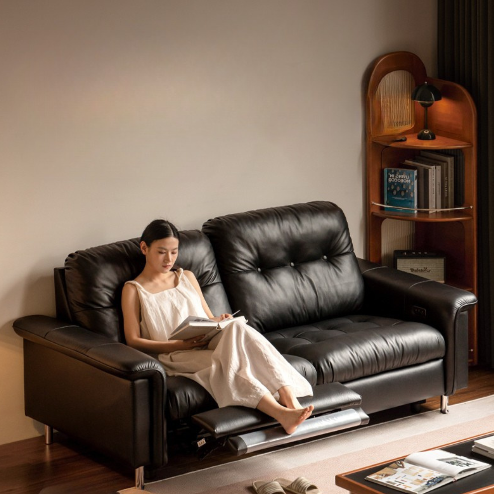Genuine Leather Antique Style Electric Sofa
