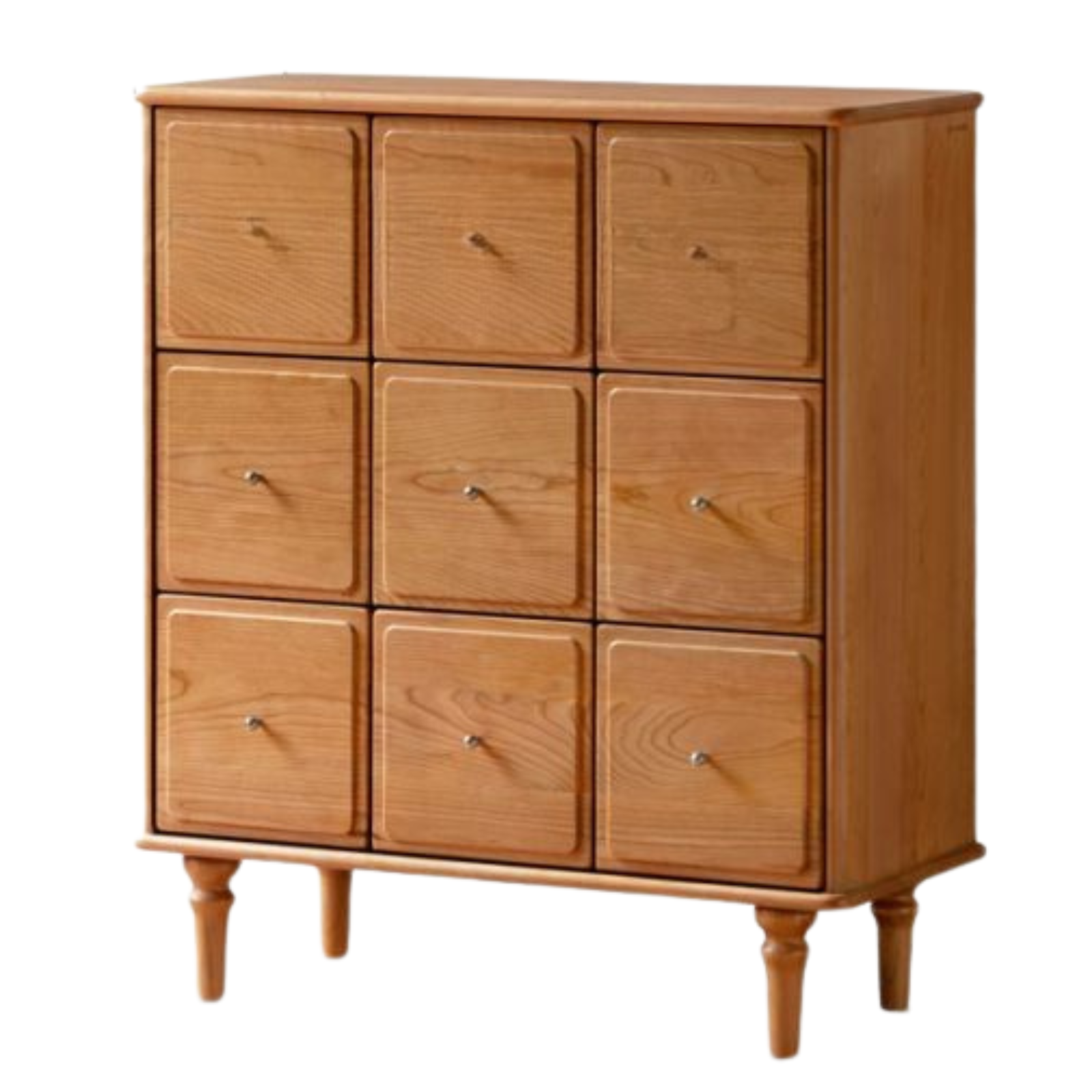 Cherry Solid Wood Retro Nine Bucket Cabinet