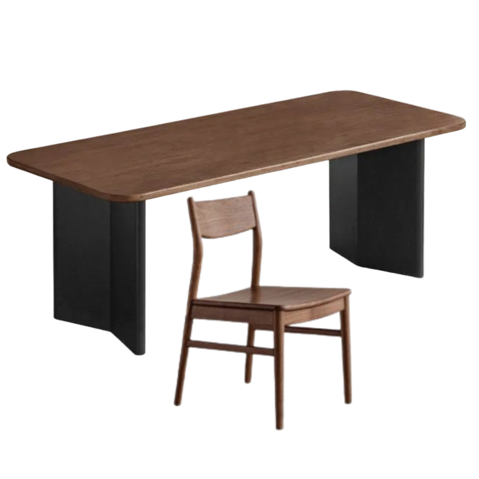 Black Walnut Solid Wood Dining Table with Italian Light Luxury Design