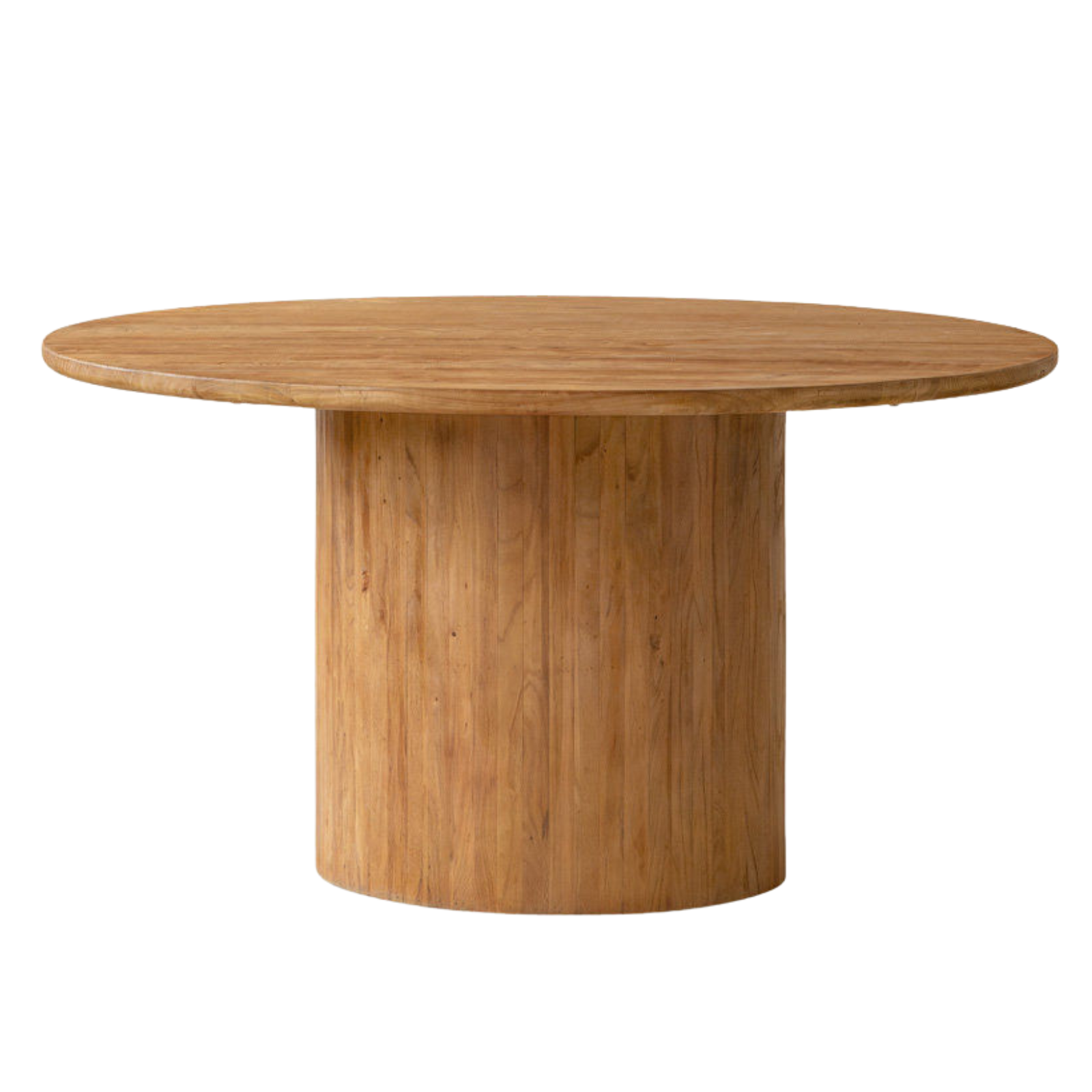 Elm Solid Wood Round Dining Table with Modern Minimalist Design