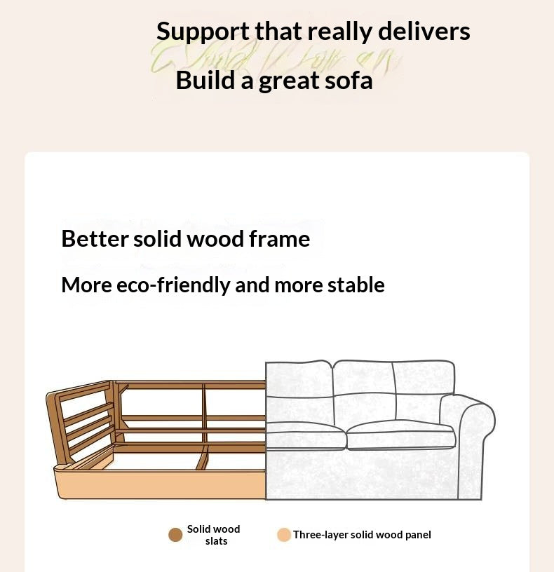 Deep-Seat Sofa with Down-Filled Cushions and Wood Legs-Genuine leather, fabric