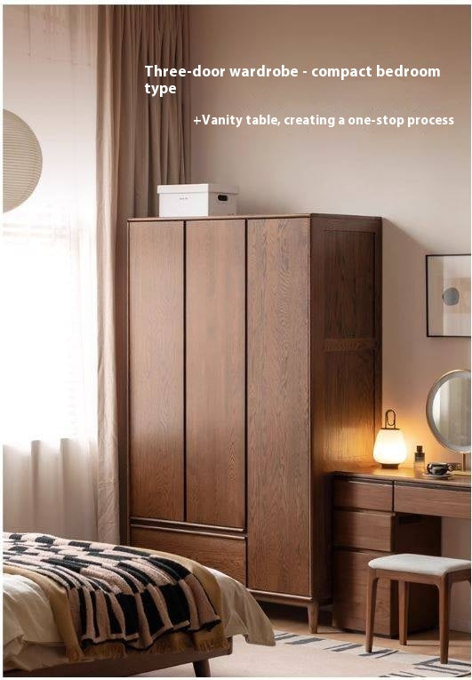 Oak Solid Wood Modern Off-Floor Wardrobe.