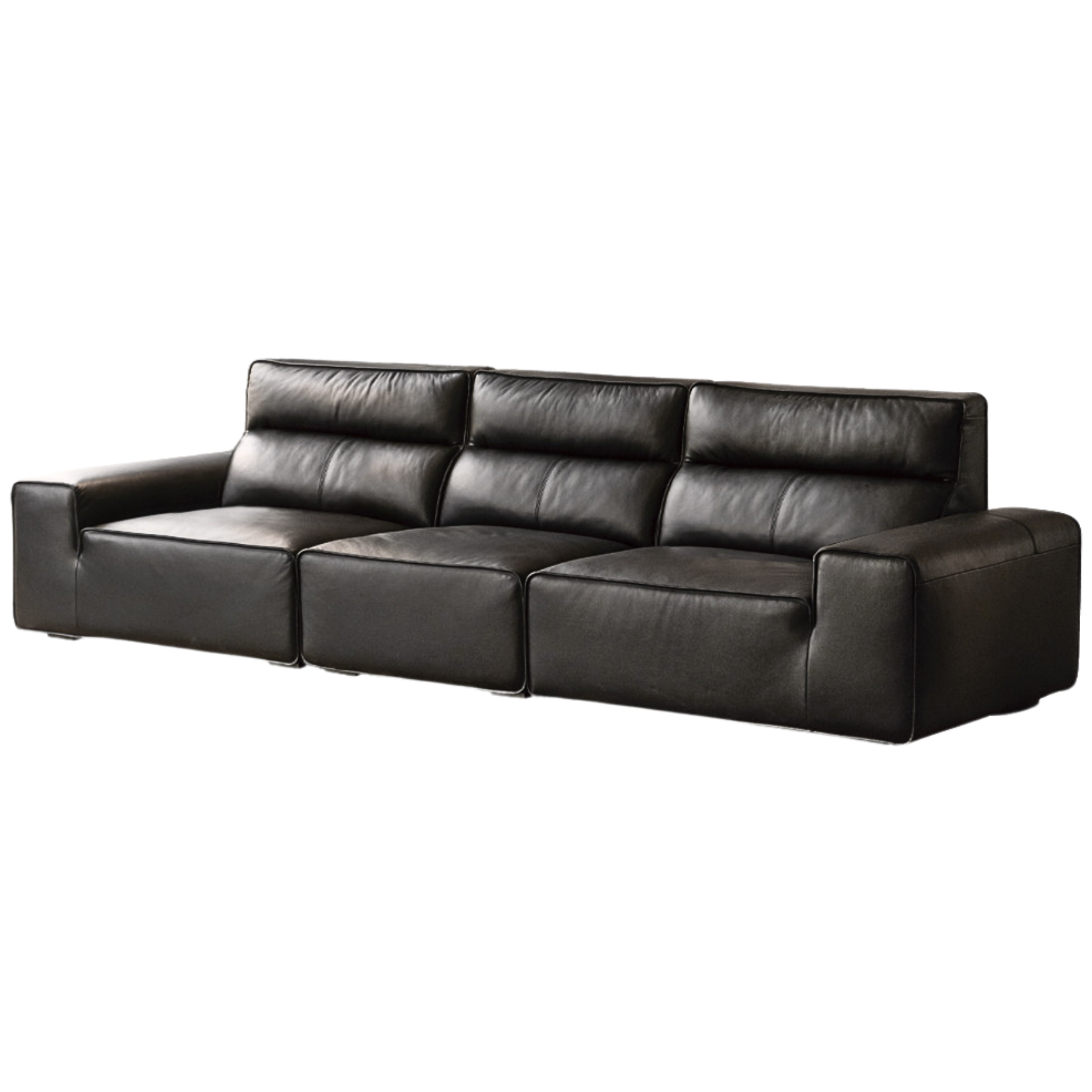 American cattle leather sofa black