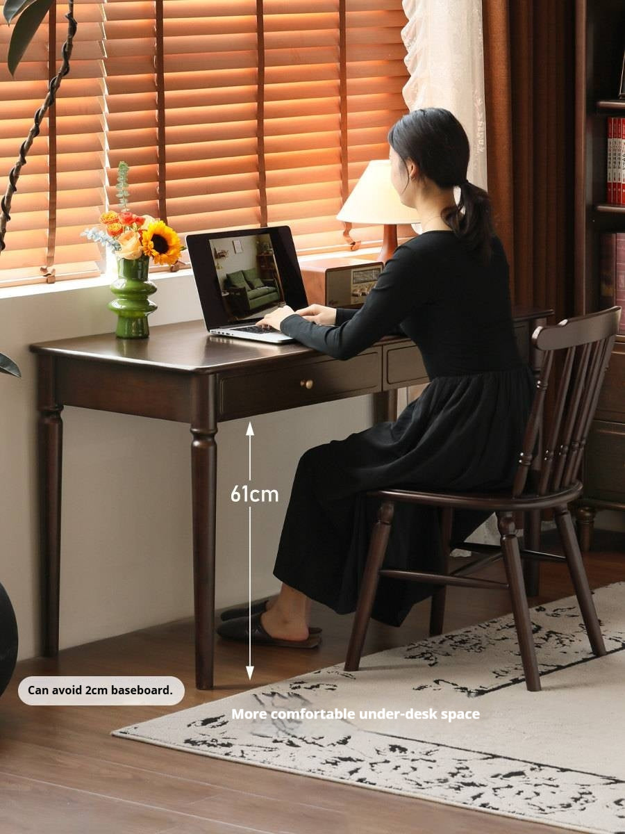 Poplar Solid Wood American Retro Desk