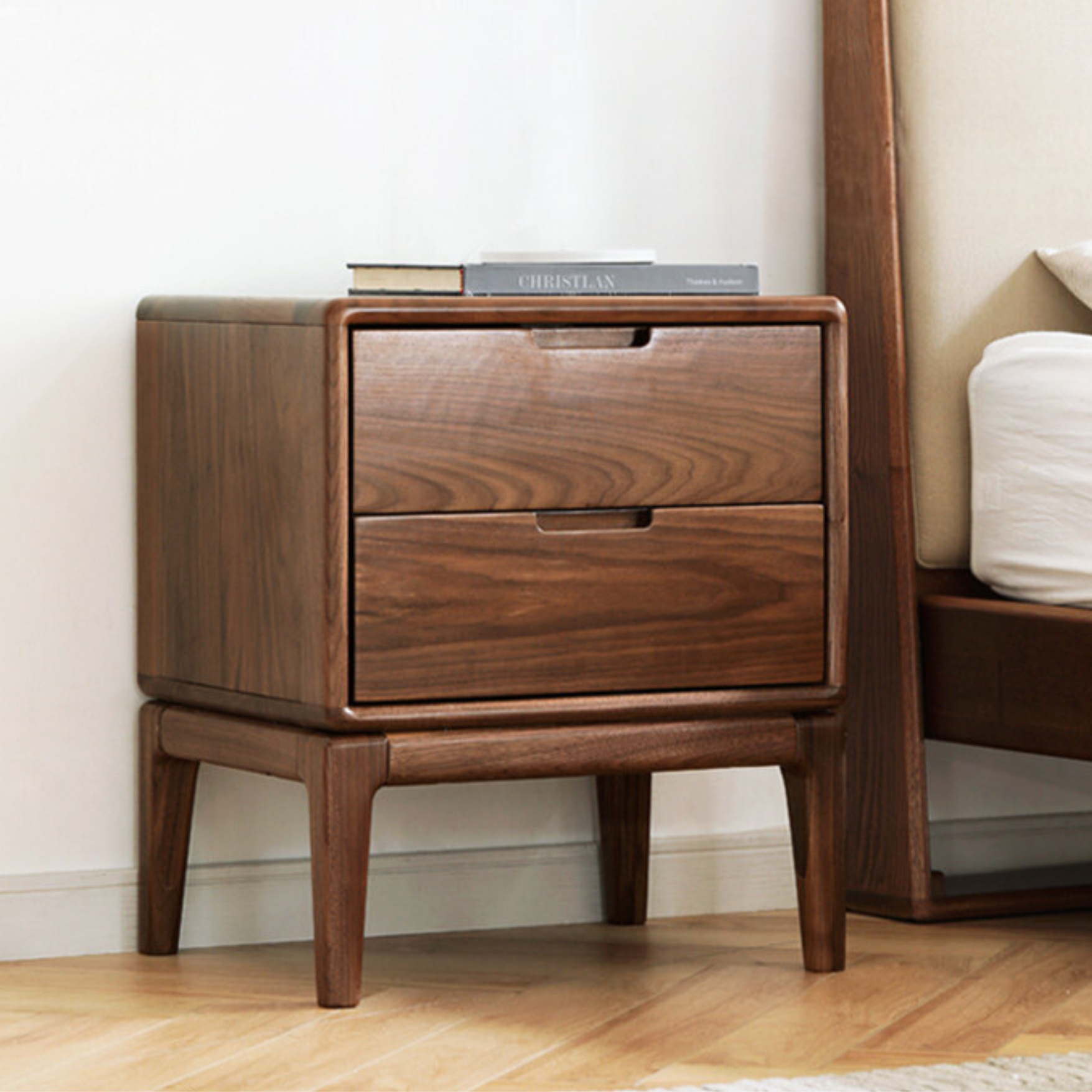 Black walnut, Ash solid wood Nordic modern nightstand