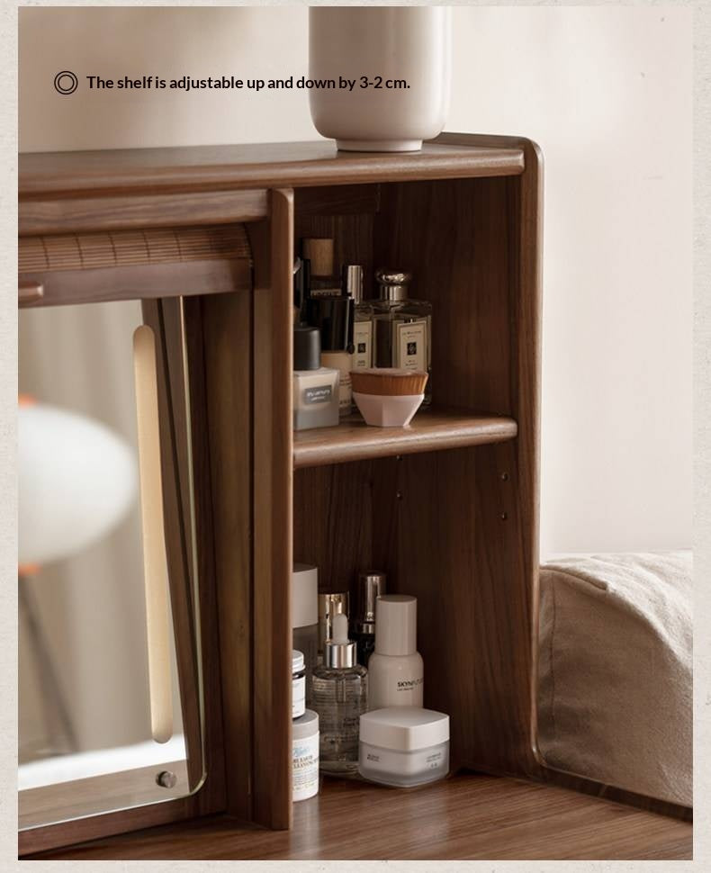 Ash, Black Walnut Solid Wood Vanity Table