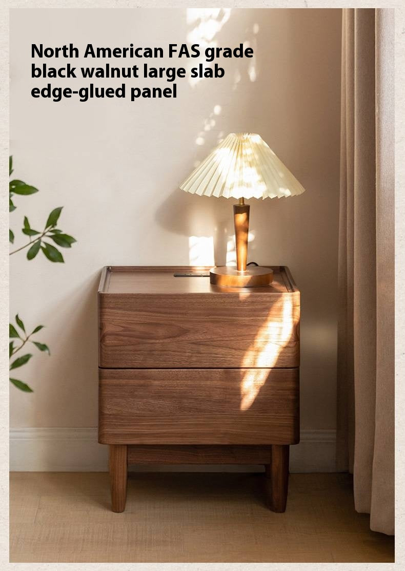 Black Walnut, Ash Solid Wood Nightstand