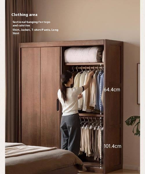 Golden Sandalwood Solid Wood Wardrobe