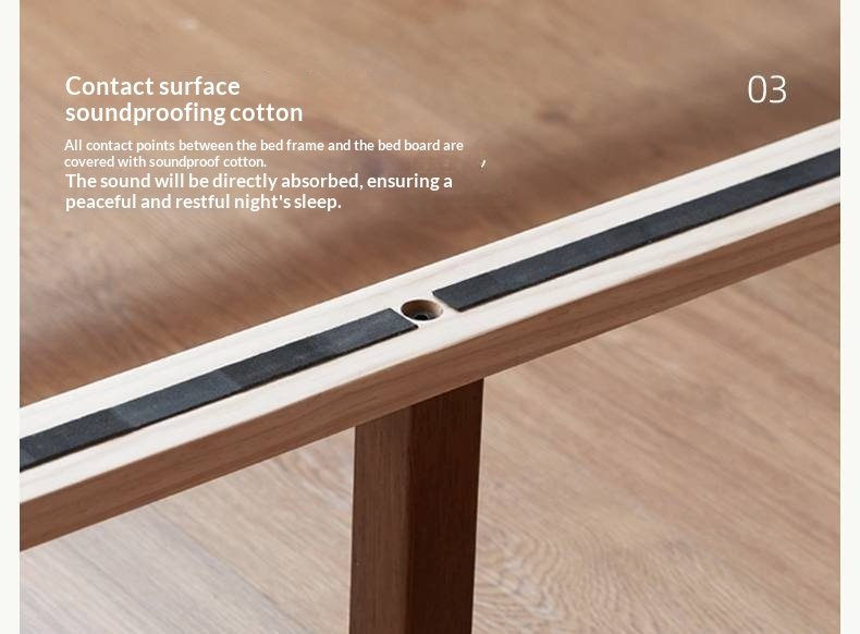 Rubberwood Solid Wood Modern Simple Platform Bed