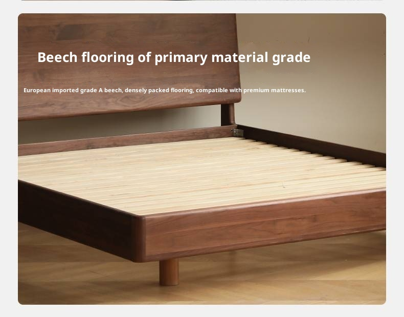 Black Walnut Solid Wood Suspended Modern Simple Bed