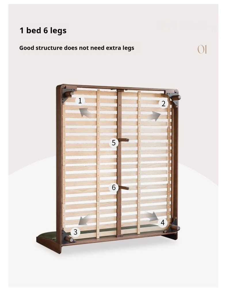 Black Walnut, Teak Solid Wood Luxury Genuine Leather Bed